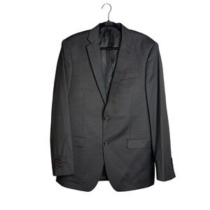 Ralph Ralph Lauren 100% Wool Blazer Size 42L Gray‎ Microstripe 2 Button Jacket